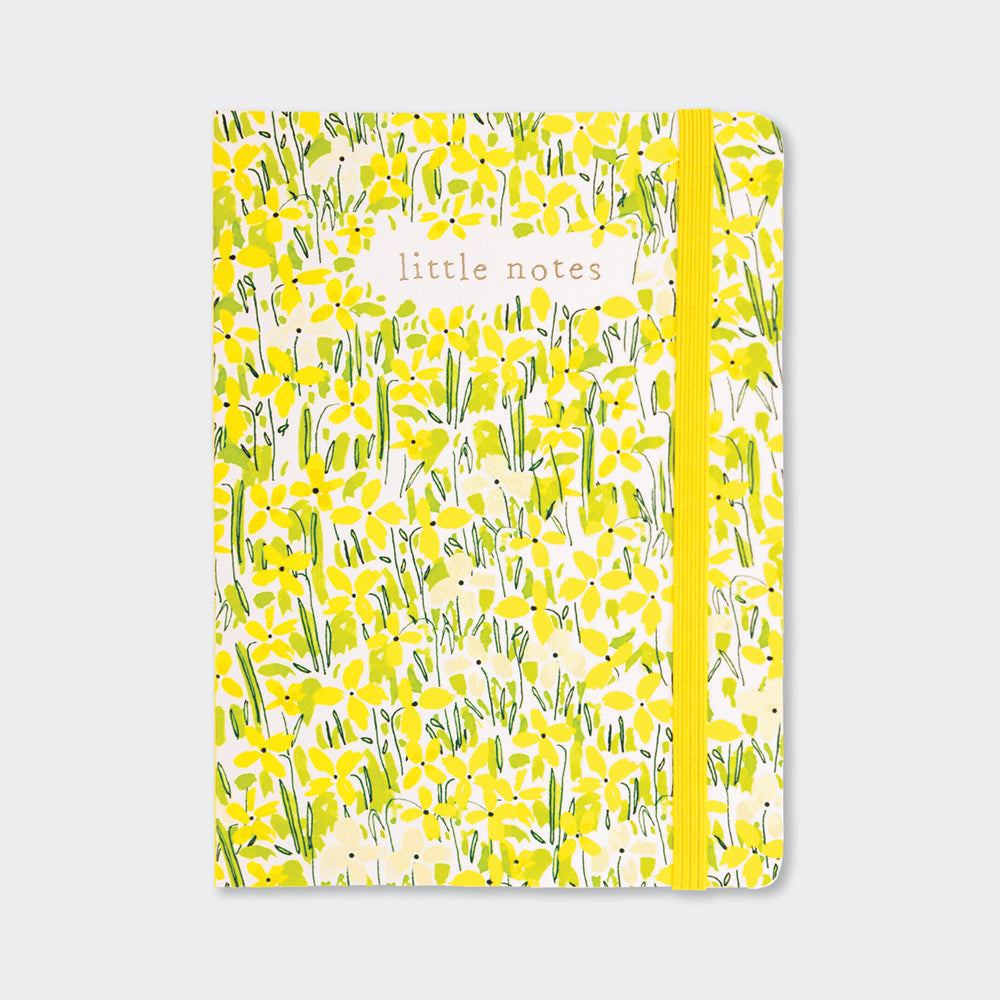 A6 Perfect Bound Notebook - Yellow Floral/Little Notes