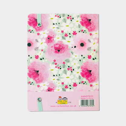 A6 Perfect Bound Notebook - Pink Floral/Notes &amp; Thoughts