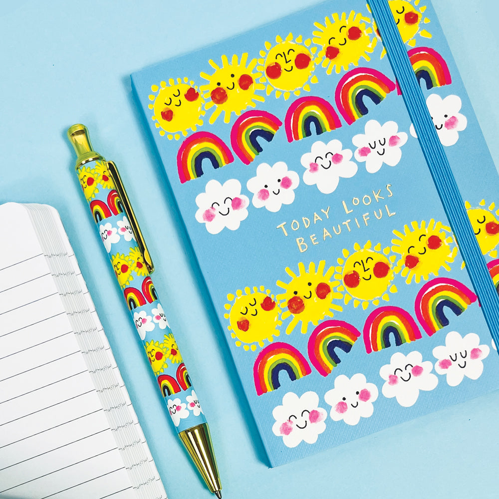 A6 Perfect Bound Notebook - Suns &amp; Rainbows/Today Look...