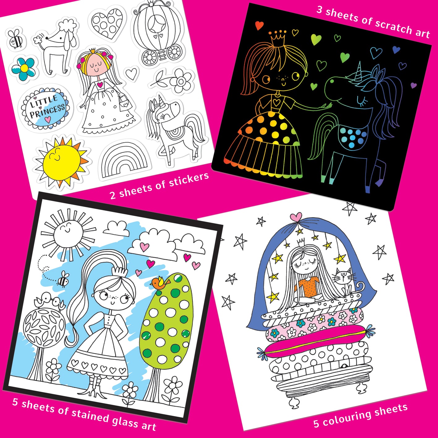 Activity Book with Scratch Art &amp; Stickers - Fairytale Princess
