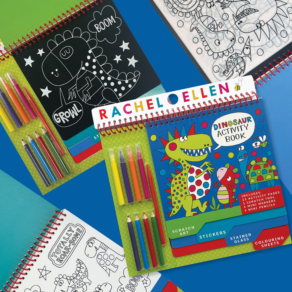 Activity Book with Scratch Art &amp; Stickers - Dinosaur