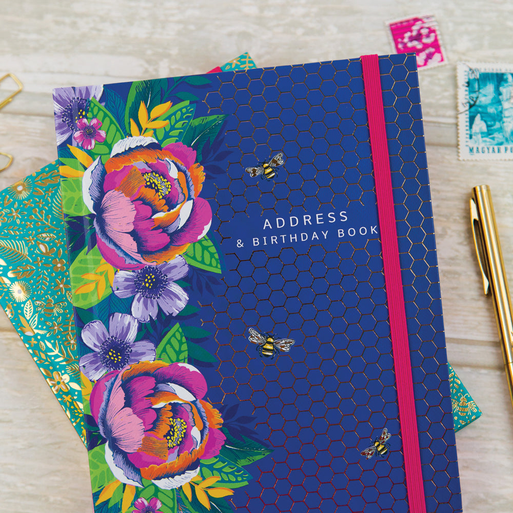 Address Book - Navy/Floral &amp; Bees