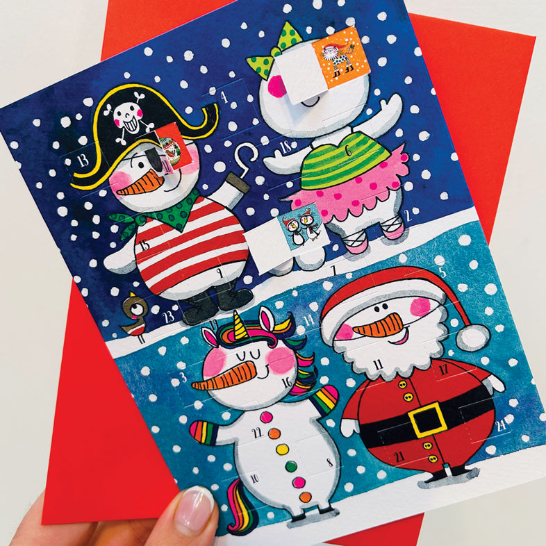 Advent Calendar Card - Snowmen Dressing Up