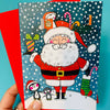 Advent Calendar Card - Santa & Penguins
