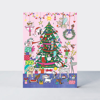 Advent Calendar Card - Christmas Tree &amp; Dogs