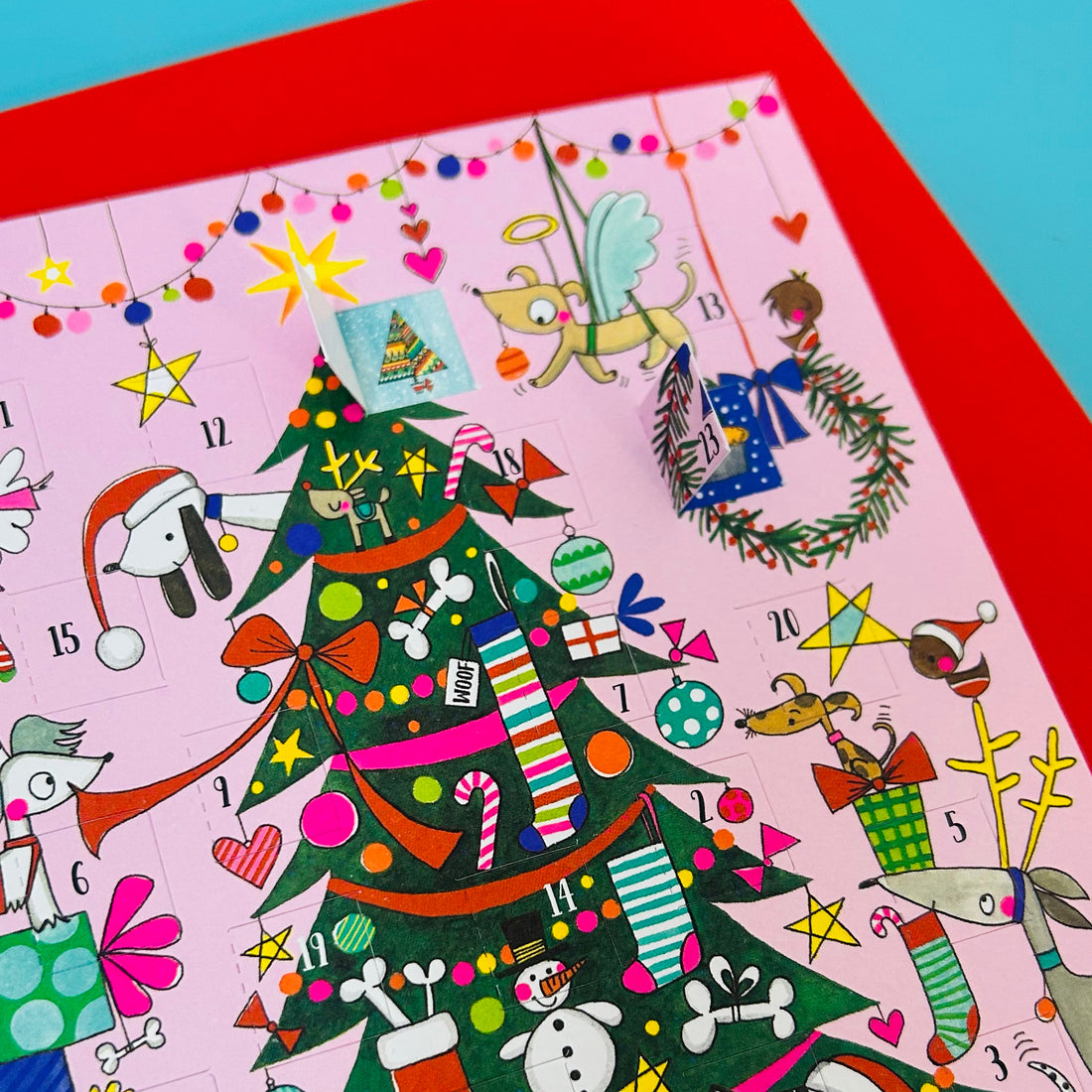 Advent Calendar Card - Christmas Tree &amp; Dogs