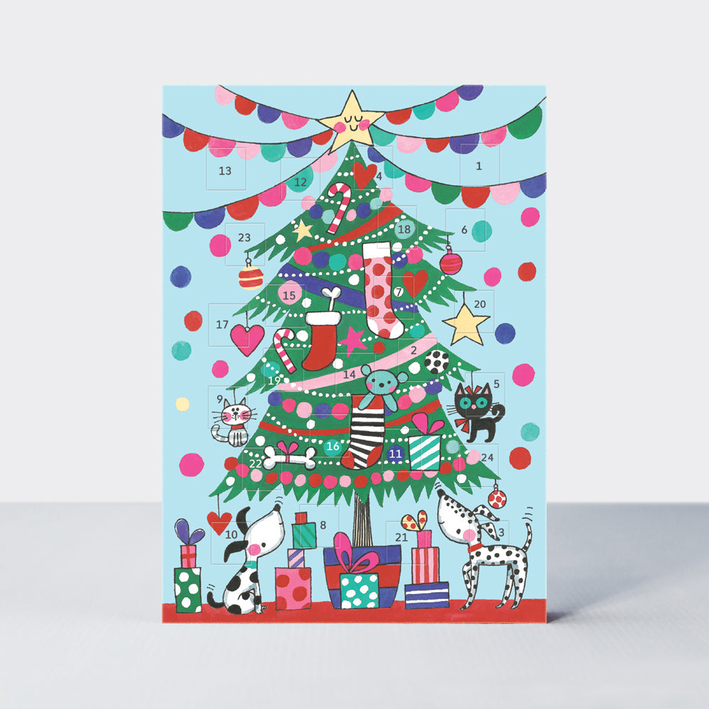 Advent Calendar Card - Christmas Tree/Presents/Dogs