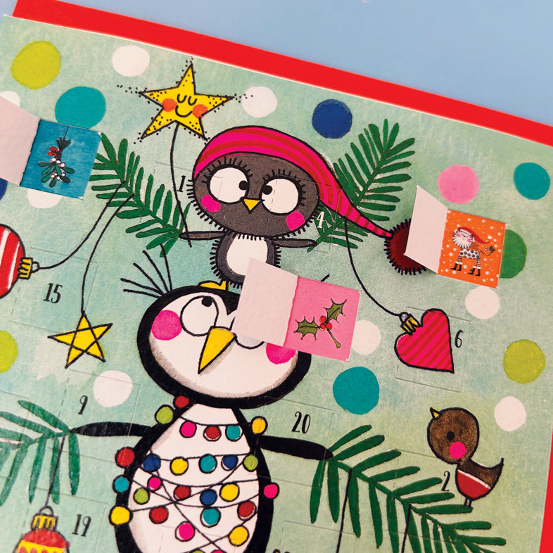 Advent Calendar Card - Penguin Christmas Tree