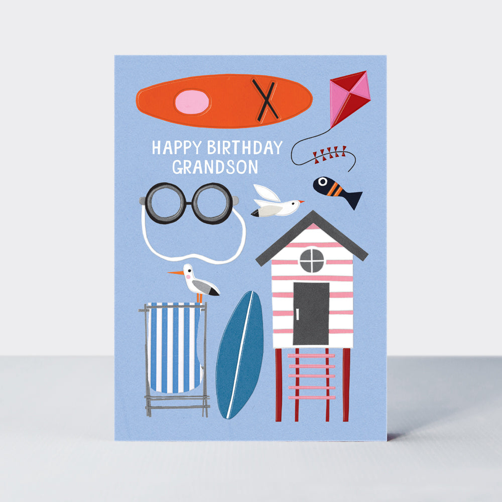Al Fresco - Grandson Birthday Surfing Seaside Card