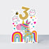 Balancing Act - Age 3 Birthday Card Girl Unicorn