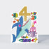 Balancing Act - Age 4 Birthday Card Boy Shark