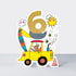 Balancing Act - Age 6 Birthday Card Boy Digger