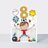 Balancing Act - Age 8 Birthday Card Boy Football