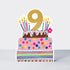 Balancing Act - Age 9 Birthday Card Girl Birthday Cake