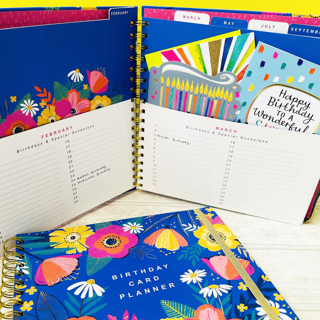 Birthday Card Planner Book | Floral Card Keeper & Occasion Organiser ...