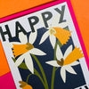 Belle - Happy Birthday Bunch of White Daffodils  - Birthday Card