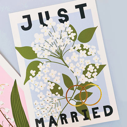 Belle - Just Married Wedding Card