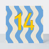 Bon Bon - Age 14 Birthday Card Blue Wave