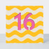 Bon Bon - Age 16 Birthday Card Yellow Wave