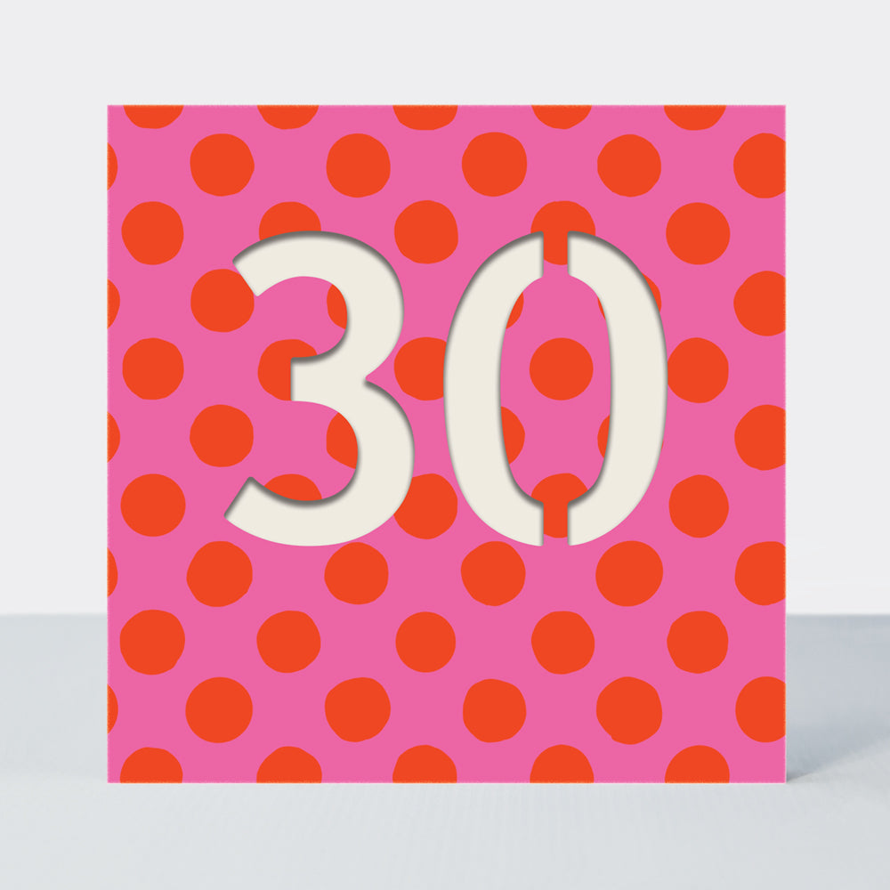 Bon Bon - Age 30 Birthday Card Pink Spots