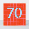 Bon Bon - Age 70 Birthday Card Red Grid
