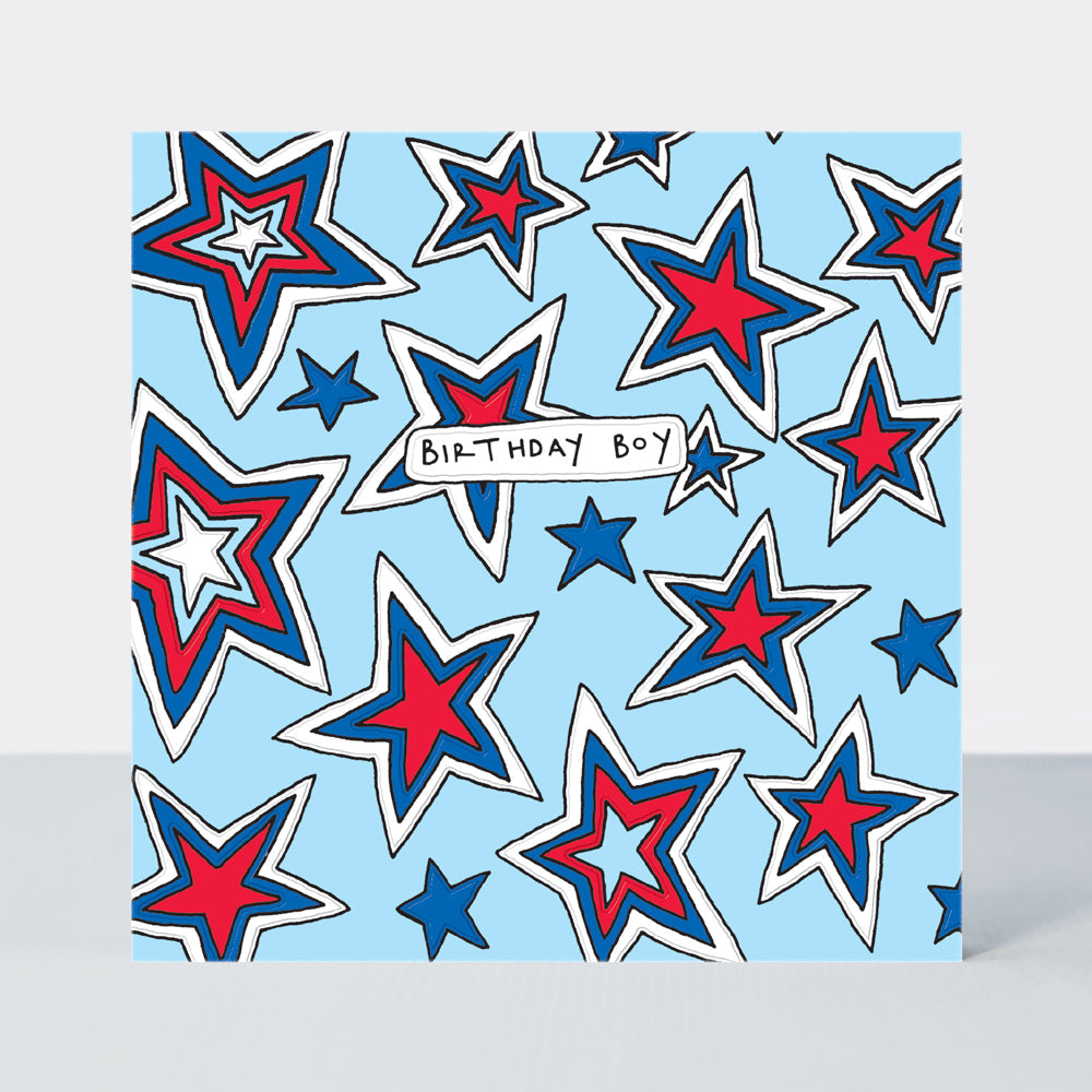 Scatter Brain - Birthday Boy/Blue Explosive Stars Card