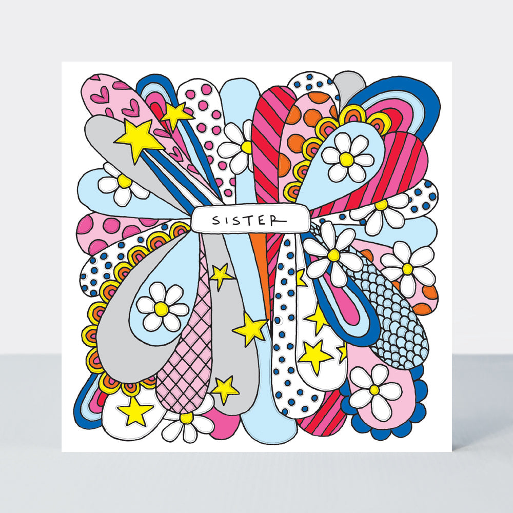 Scatter Brain - Sister Birthday/Comic Book Style Confetti Card