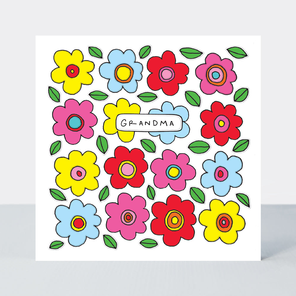 Scatter Brain - Grandma Birthday/Comic Book Style Flowers Card