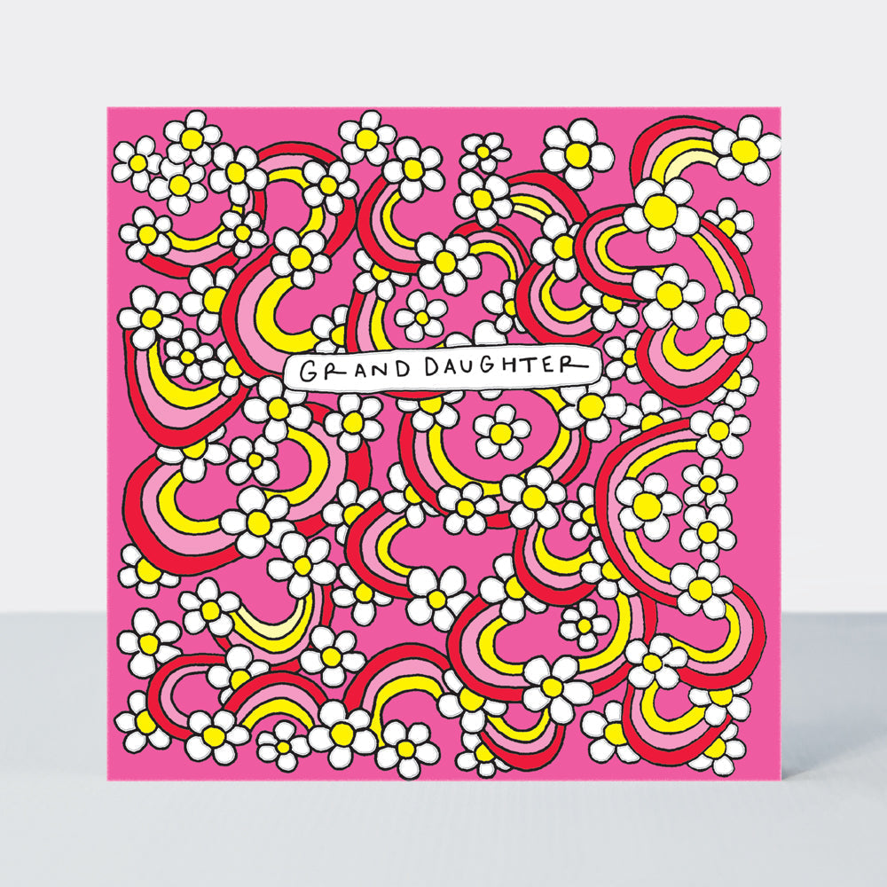 Scatter Brain - Granddaughter Birthday/Pink Rainbows &amp; Daisies Card