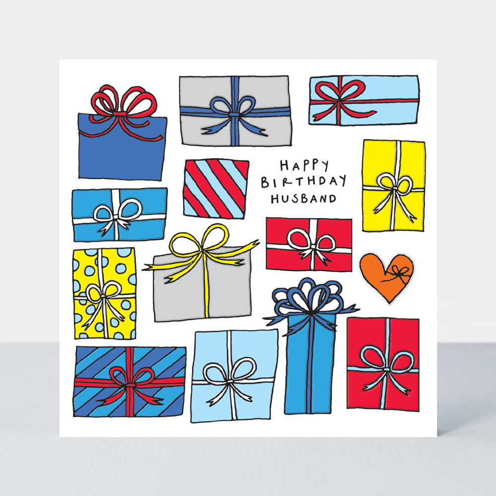 Scatter Brain - Husband Birthday/Colourful Presents Card