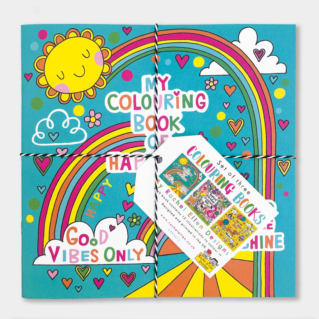 Happiness, Jungle & Cats and Dogs Colouring Book Set of 3