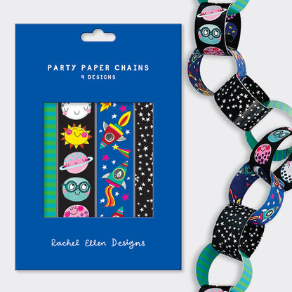 Party Paper Chain Kit - Space Themed - Rockets, Planets and Stars