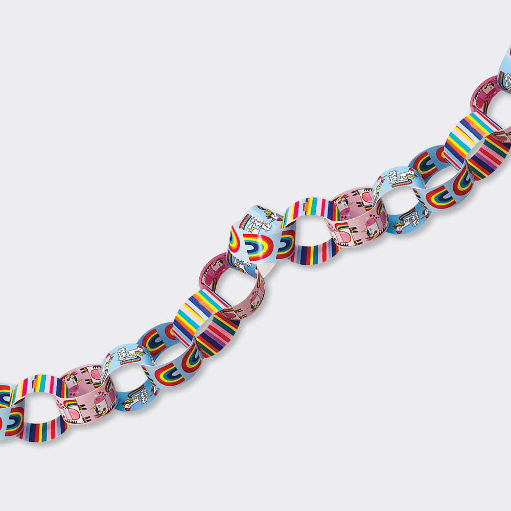 Party Paper Chain Kit-  Unicorns and Rainbows