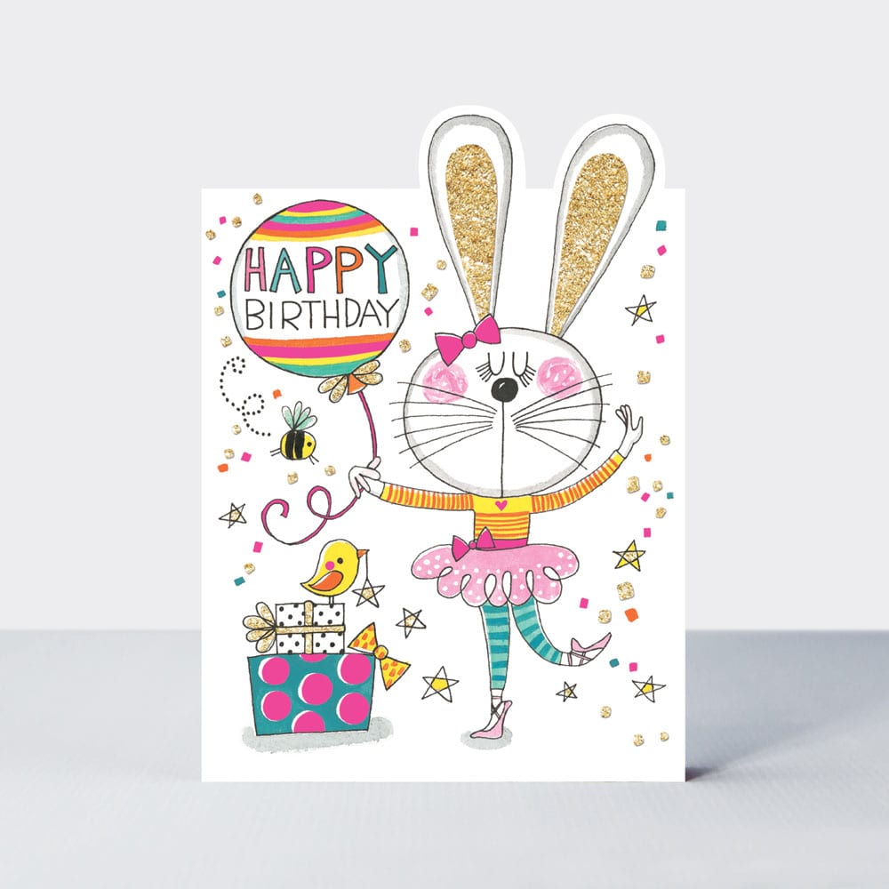 Cherry on Top - Happy Birthday Bunny Ballerina  - Birthday Card