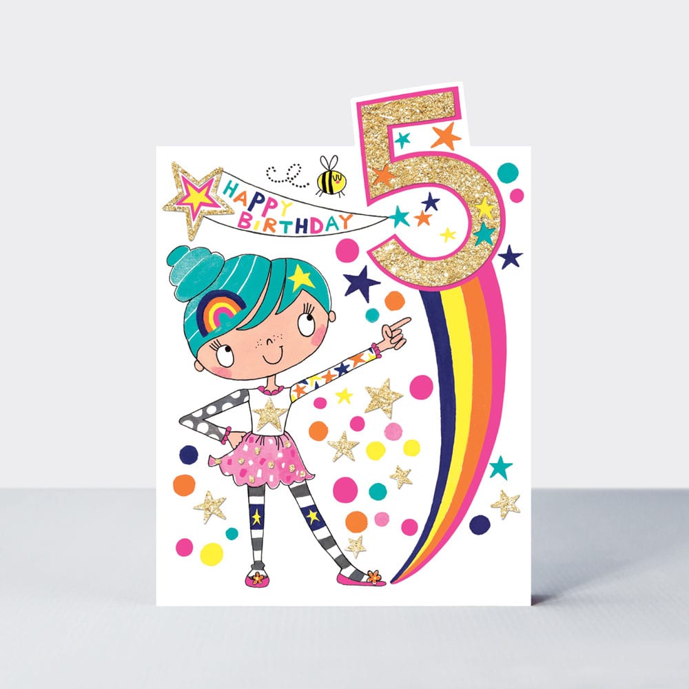 Cherry on Top - Age 5 girl Suki Starburst  - Birthday Card