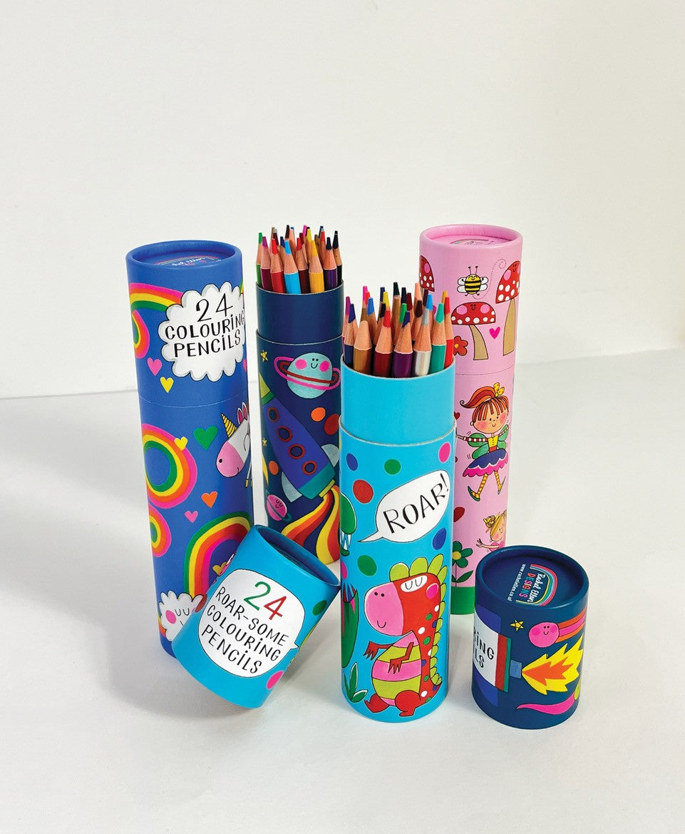 Tube of 24 Colouring Pencils - Roar-some Dinosaur