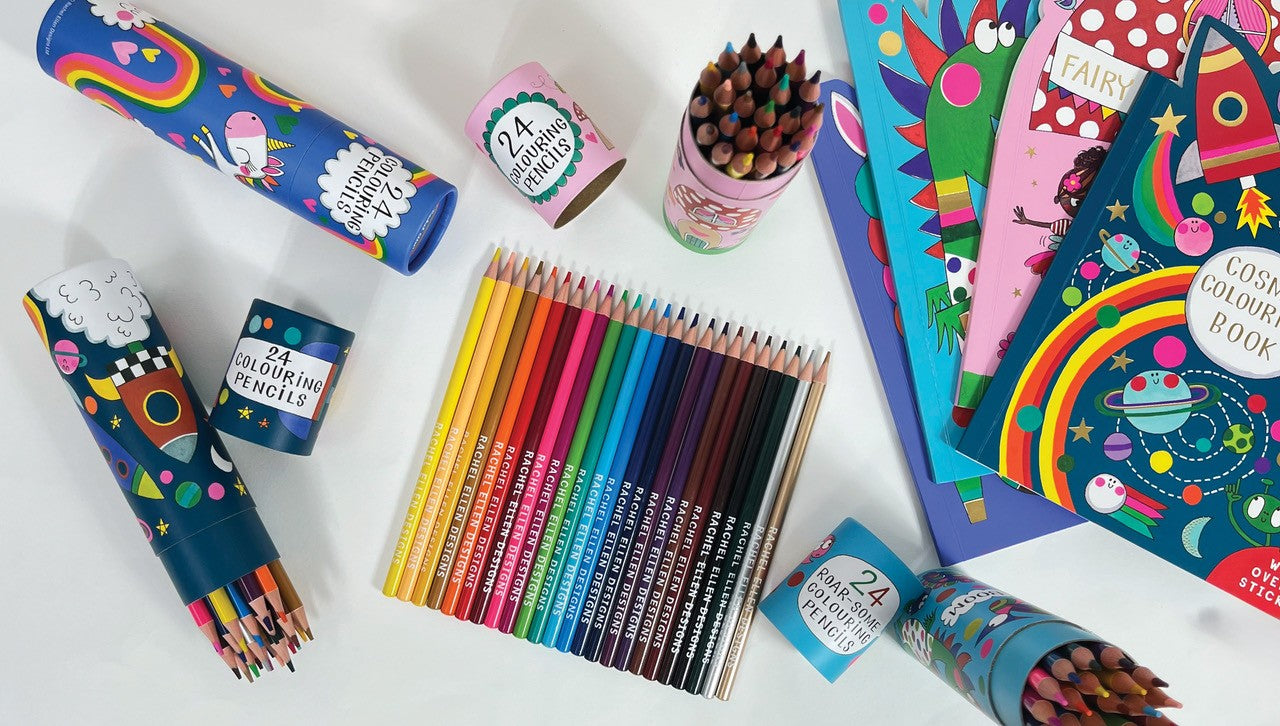 Tube of 24 Colouring Pencils - Roar-some Dinosaur