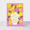 Oopsie Daisy - Happy Birthday To The Best Sister/Pink & Yellow Rudbeckia Birthday Card