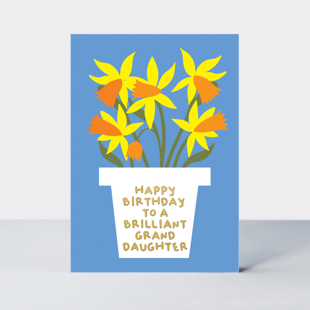 Oopsie Daisy - Happy Birthday Granddaughter/Daffodil Flower Pot Birthday Card