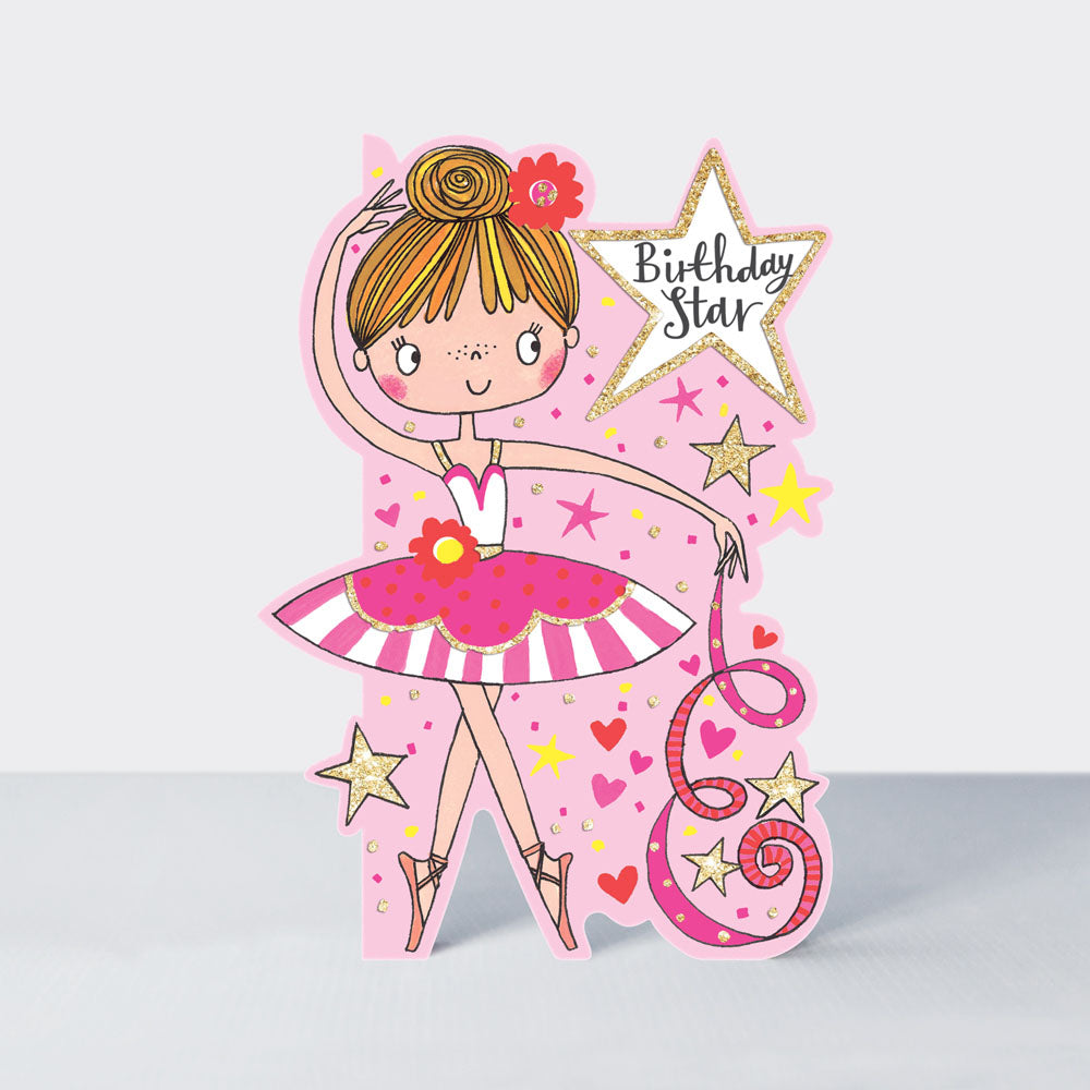 Little Darlings - Birthday Star Ballerina  - Birthday Card