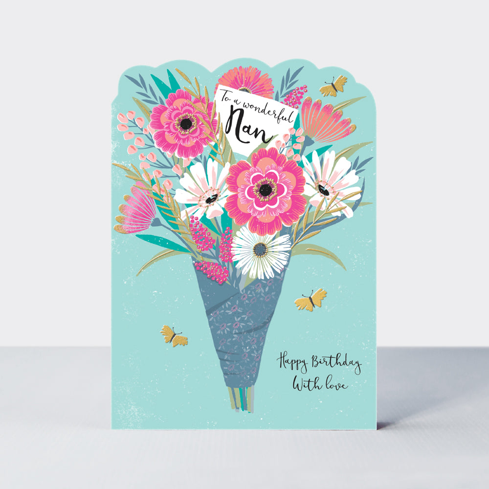 Delilah - Nan Birthday Bunch of Flowers  - Birthday Card