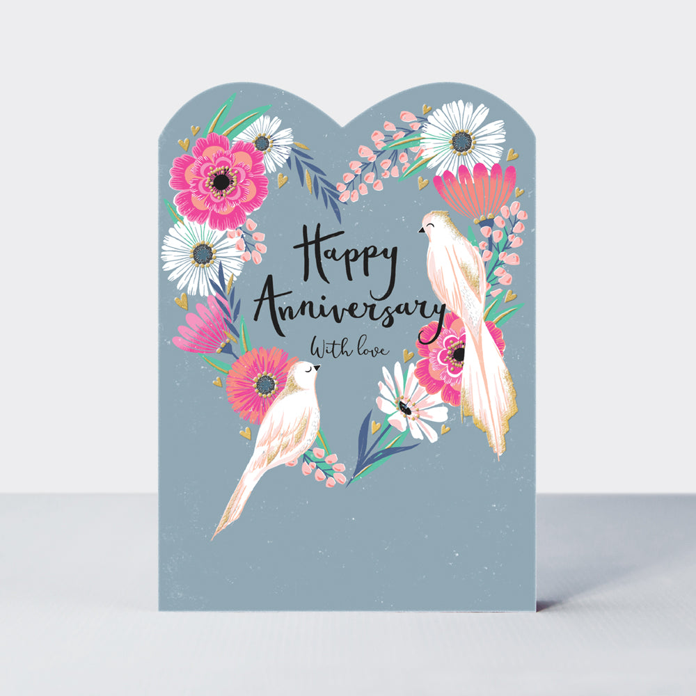 Delilah - Happy Anniversary/Birds & Floral Heart