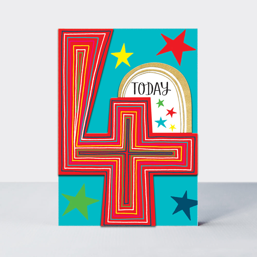 DITTO - Age 4 Boy Stars &amp; Stripes  - Birthday Card