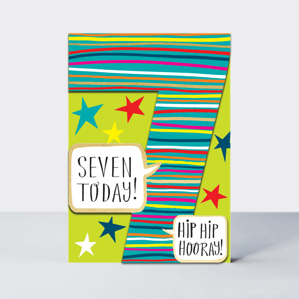 DITTO - Age 7 Boy Stars &amp; Stripes  - Birthday Card