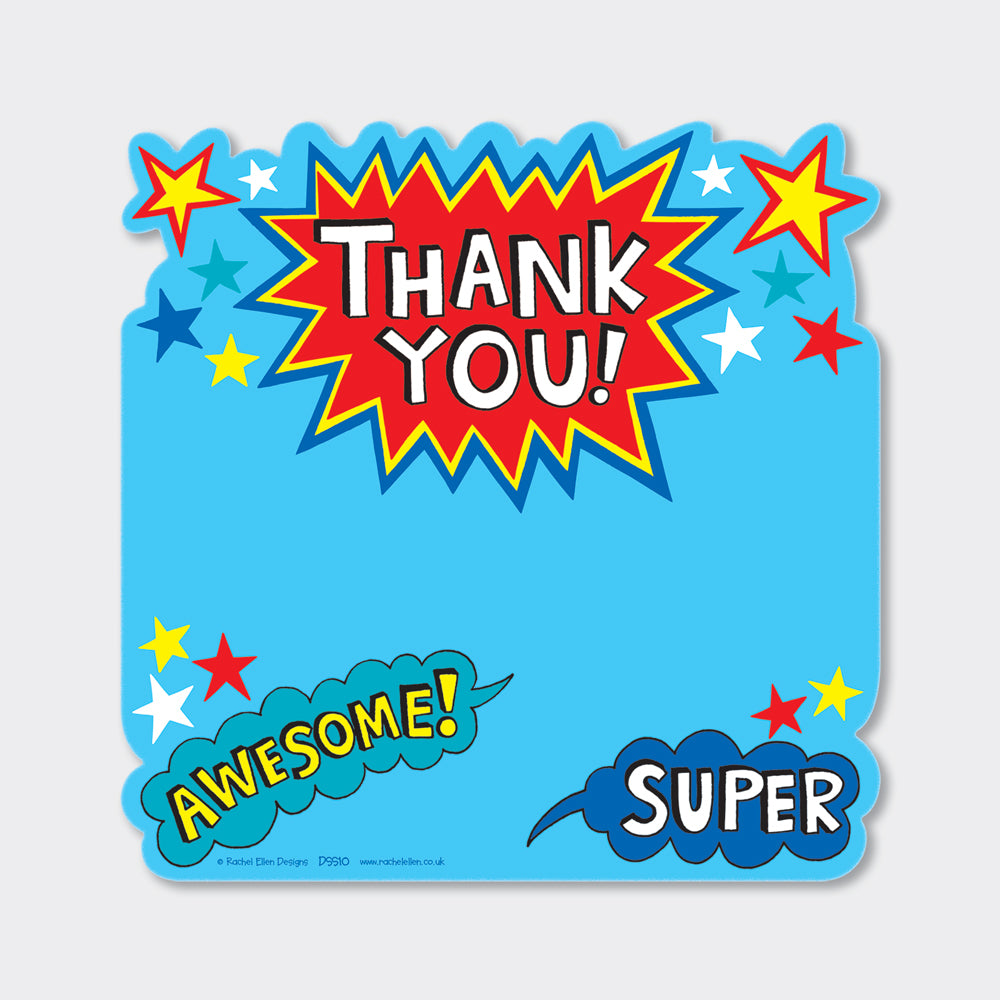 Die Cut Social Stationery - Super hero Thank You