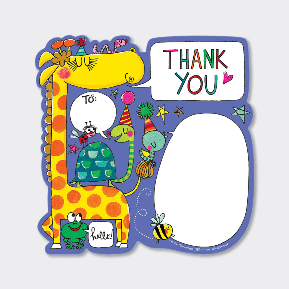 Die Cut Social Stationery - Animals Thank You