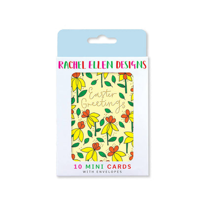 Easter Foiled Pack of 10 Notecards - Easter Greetings/Daffodils