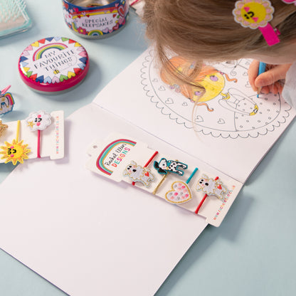 Hair Elastics (4 Pack) - Suns, Cloud, Glitter Star