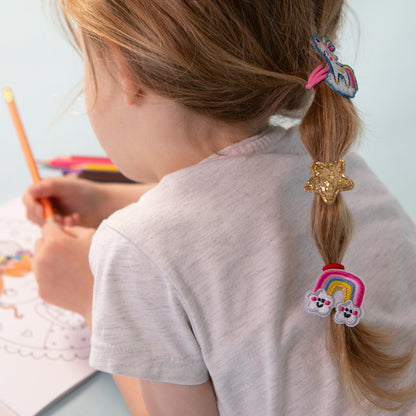 Hair Elastics (4 Pack) - Suns, Cloud, Glitter Star
