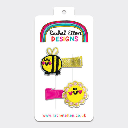 Hair Clips (2 Pack) - Bee &amp; Flower
